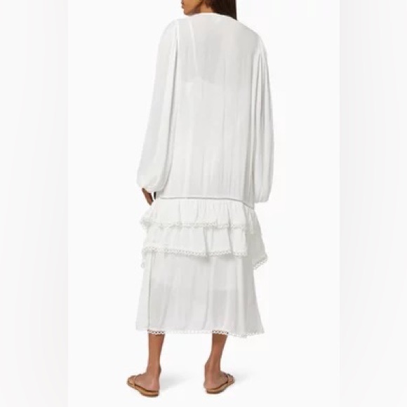 NEVER FULLY DRESSED White Harmony Long Sleeve Tiered Ruffle Maxi Dress NWT - Picture 6 of 16